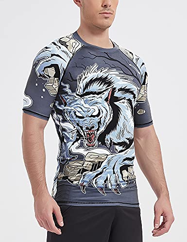 LAFROI Men's Short Sleeve Bjj Rashguard