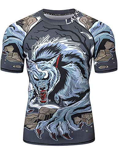 LAFROI Men's Short Sleeve Bjj Rashguard