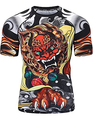 LAFROI Men's Short Sleeve Bjj Rashguard