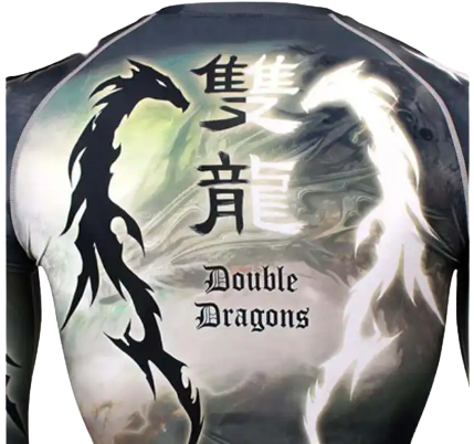 Double Dragons Long Sleeve BJJ Rash Guard - Drakon